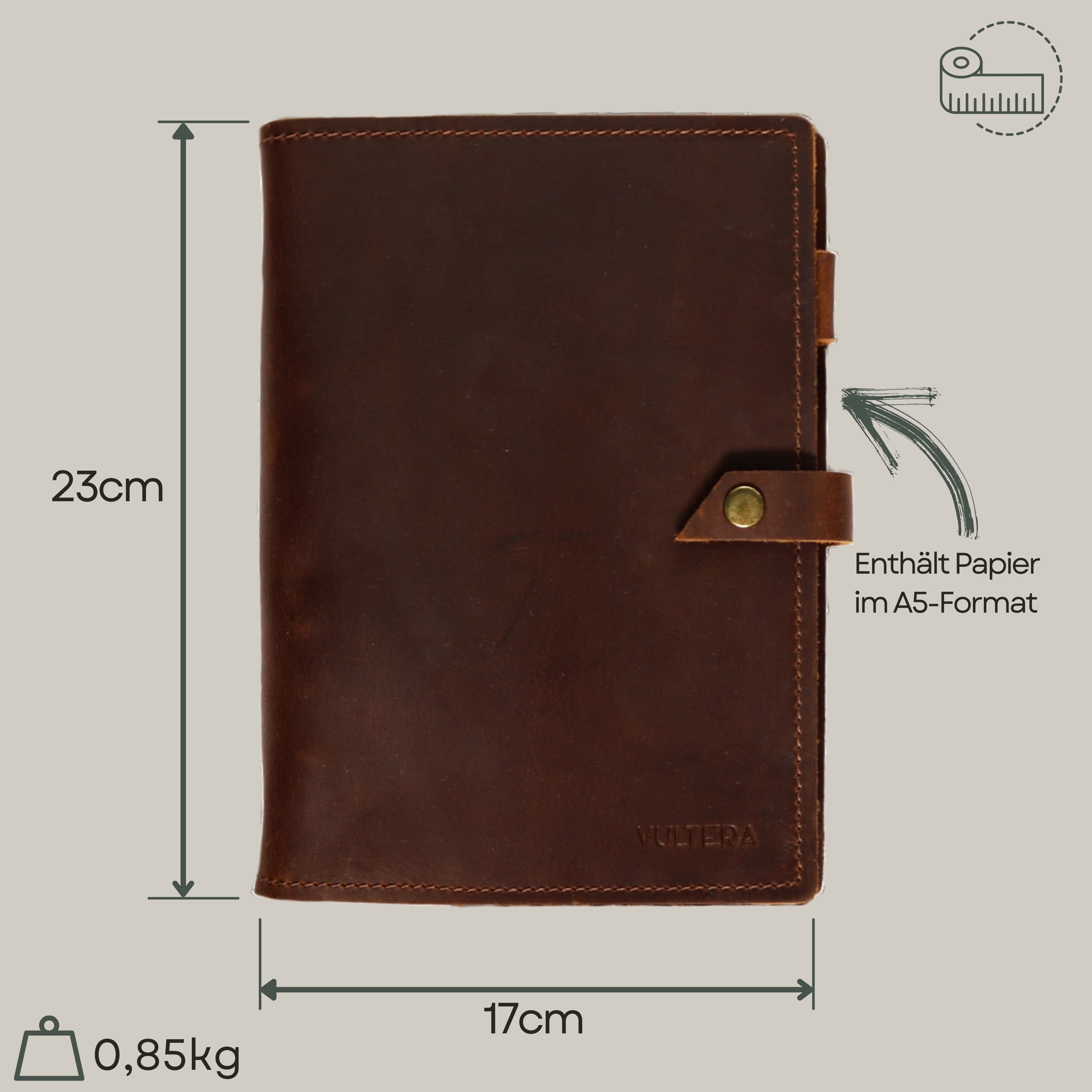 ROALD - A5 leren notitieboek