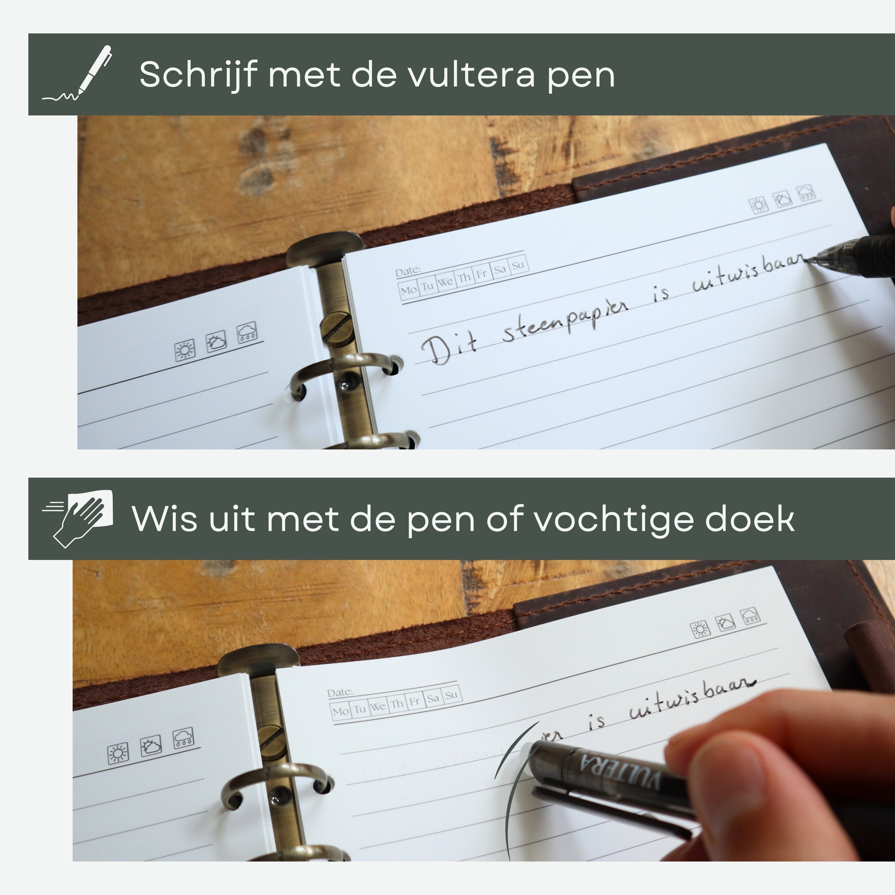 Uitwisbaar Papier bundel A5 - 6 gaats - gelinieerd - 20 bladen