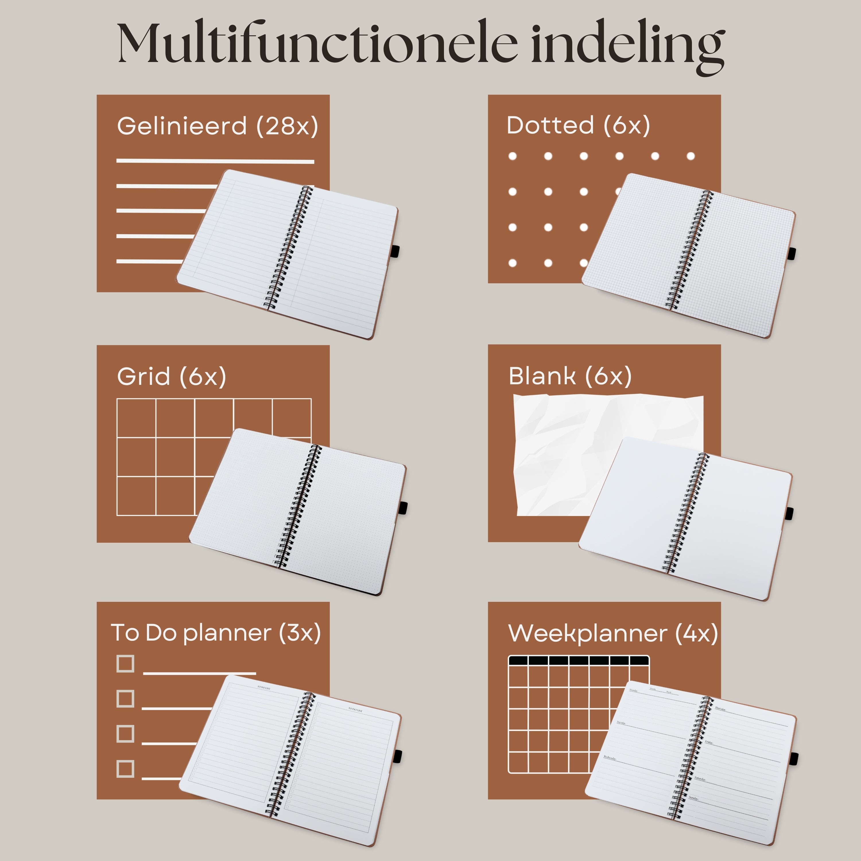 Löschbares Notizbuch A5 – Braun