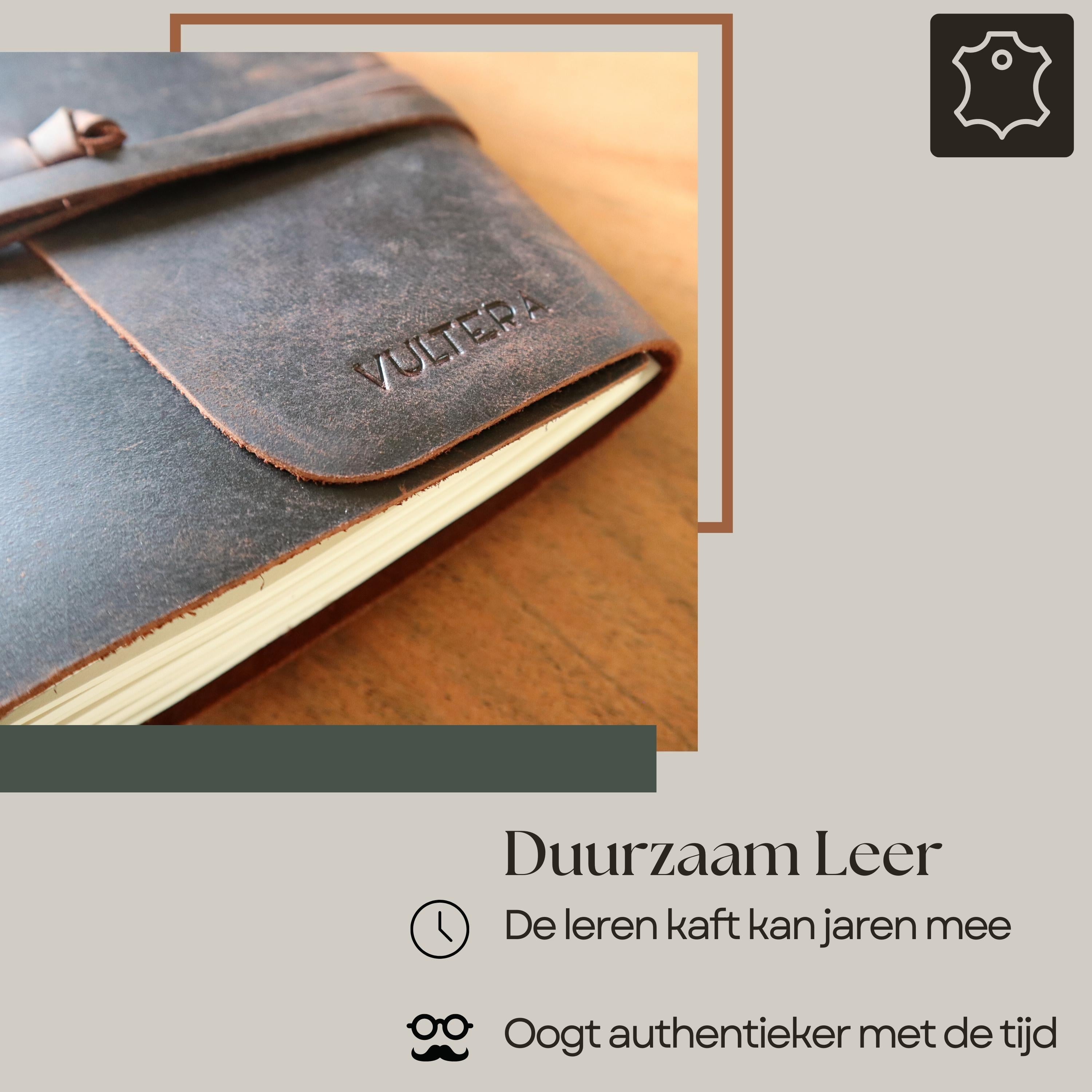 VINTAGE - B6 leren notitieboek