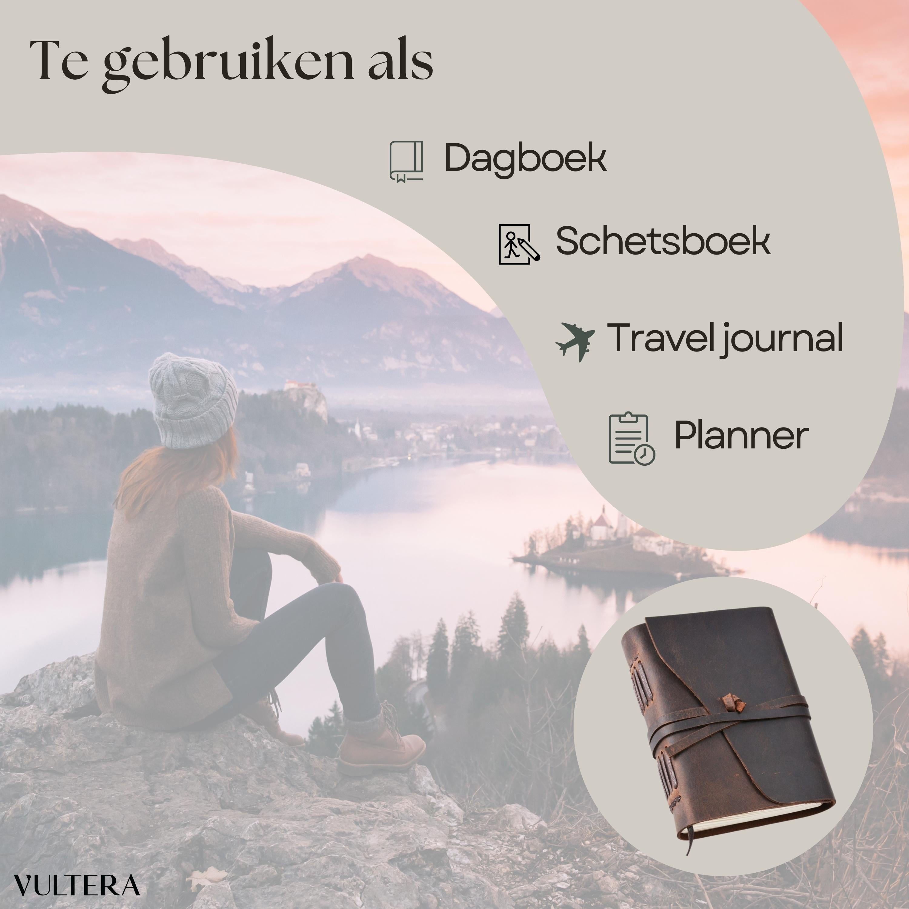 VINTAGE - B6 leren notitieboek