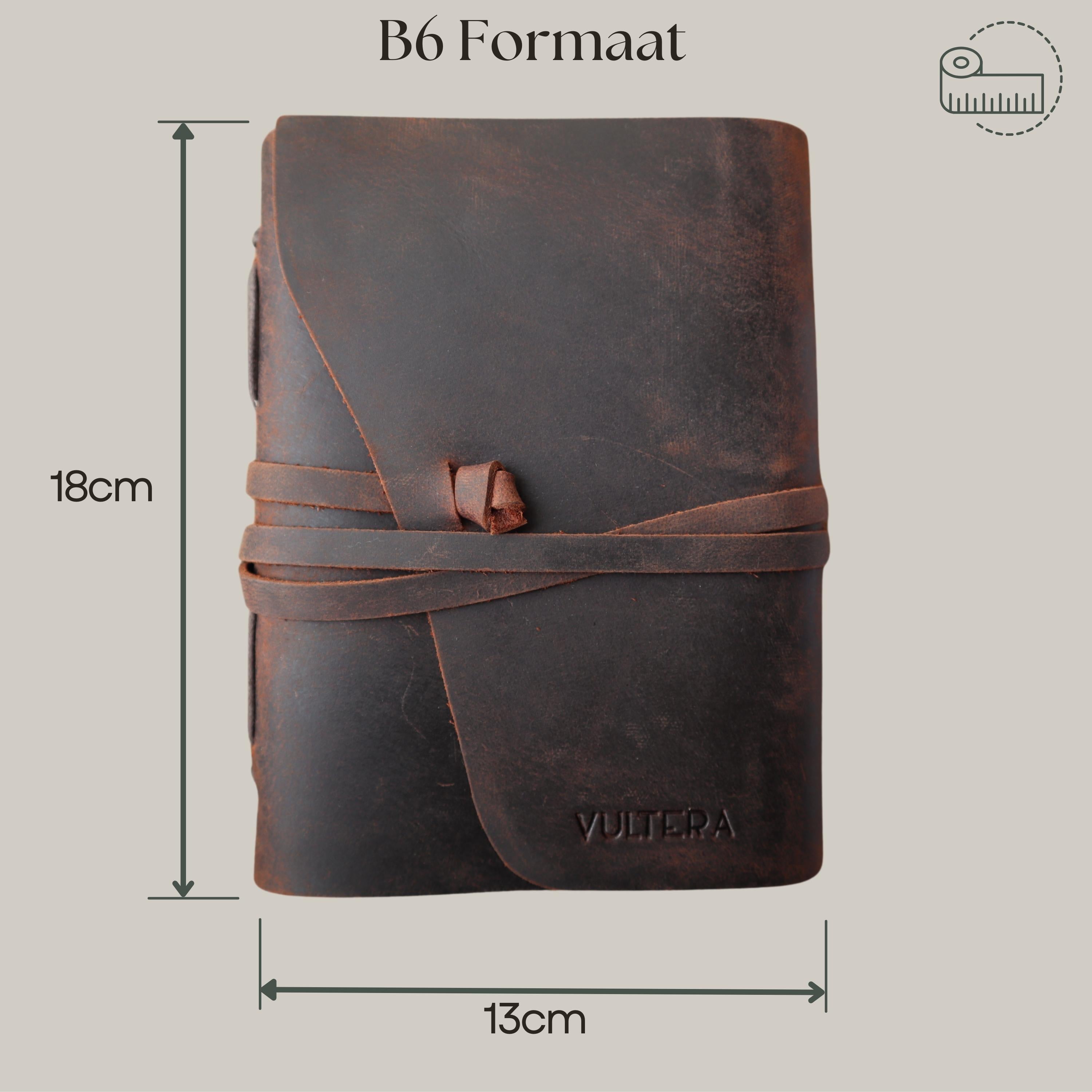 VINTAGE - B6 leren notitieboek