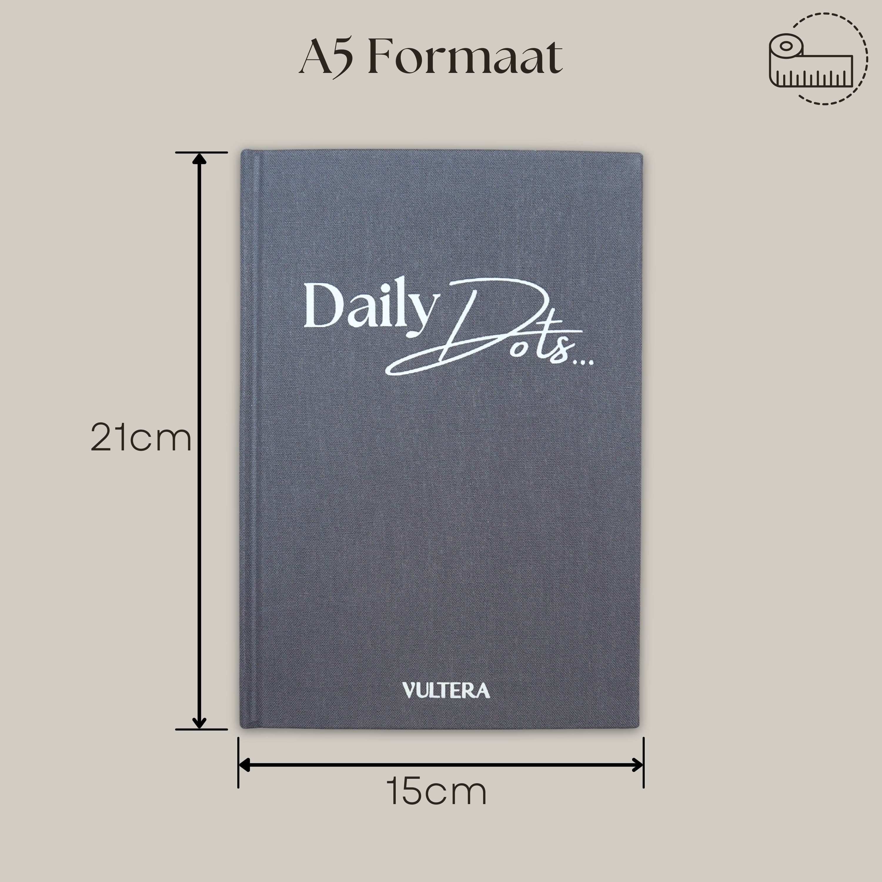 Vultera Daily Dots – Bullet Journal – Tagebuch – A5 – Blaugrau