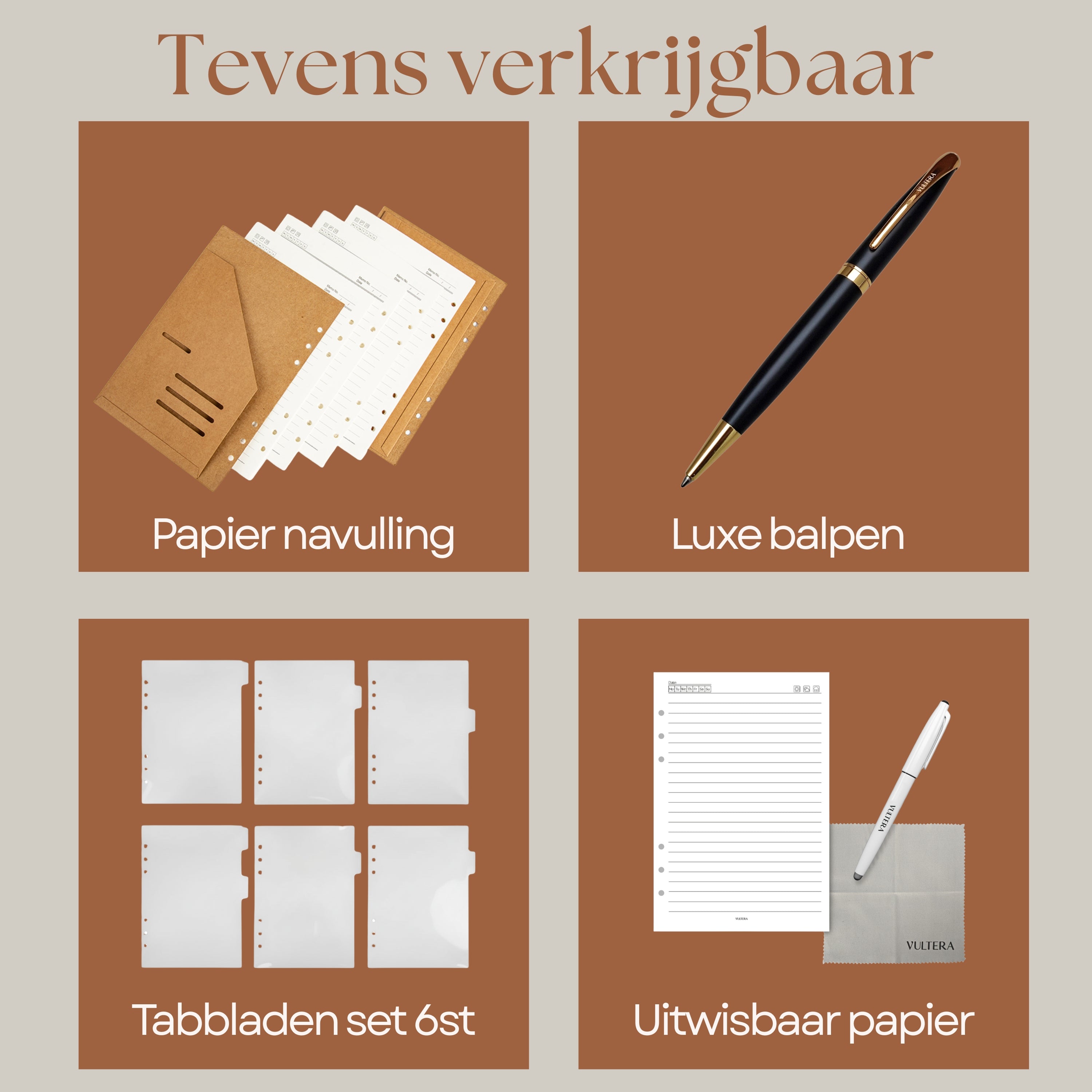 Vultera ROALD - A5 leather notebook - Refillable