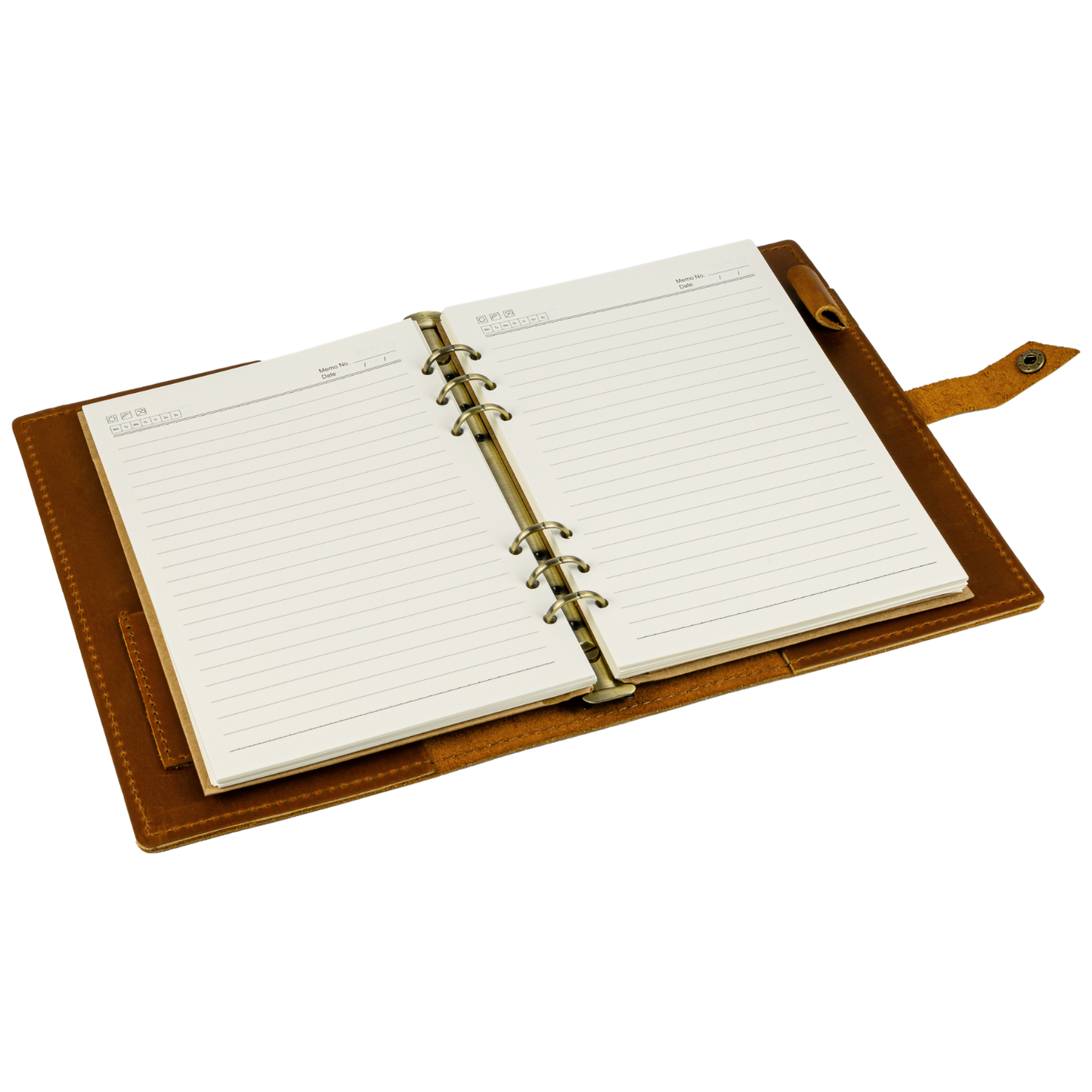 ROALD - A5 leren notitieboek - Cognac