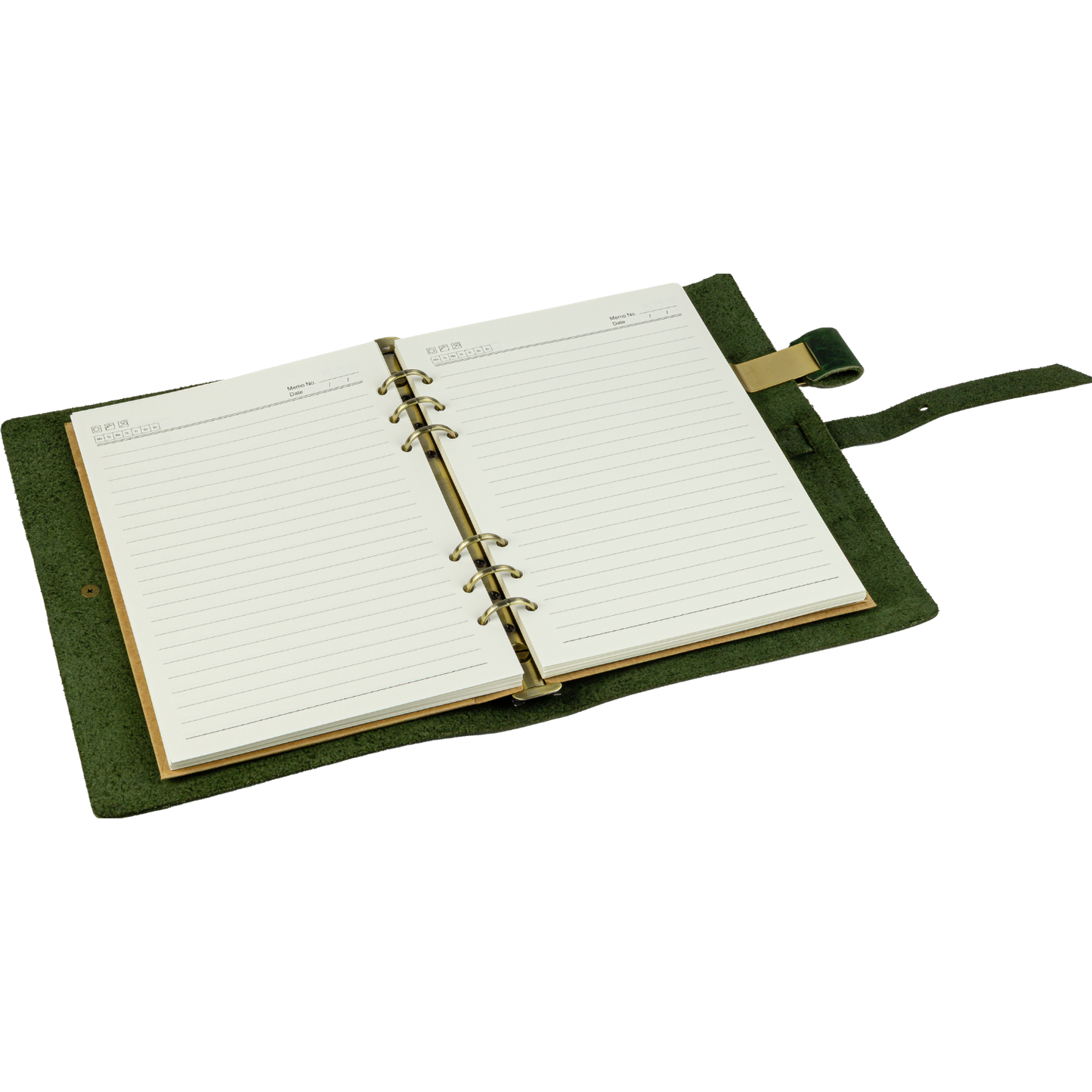 MARCO - Leren notitieboek - A5 - Groen