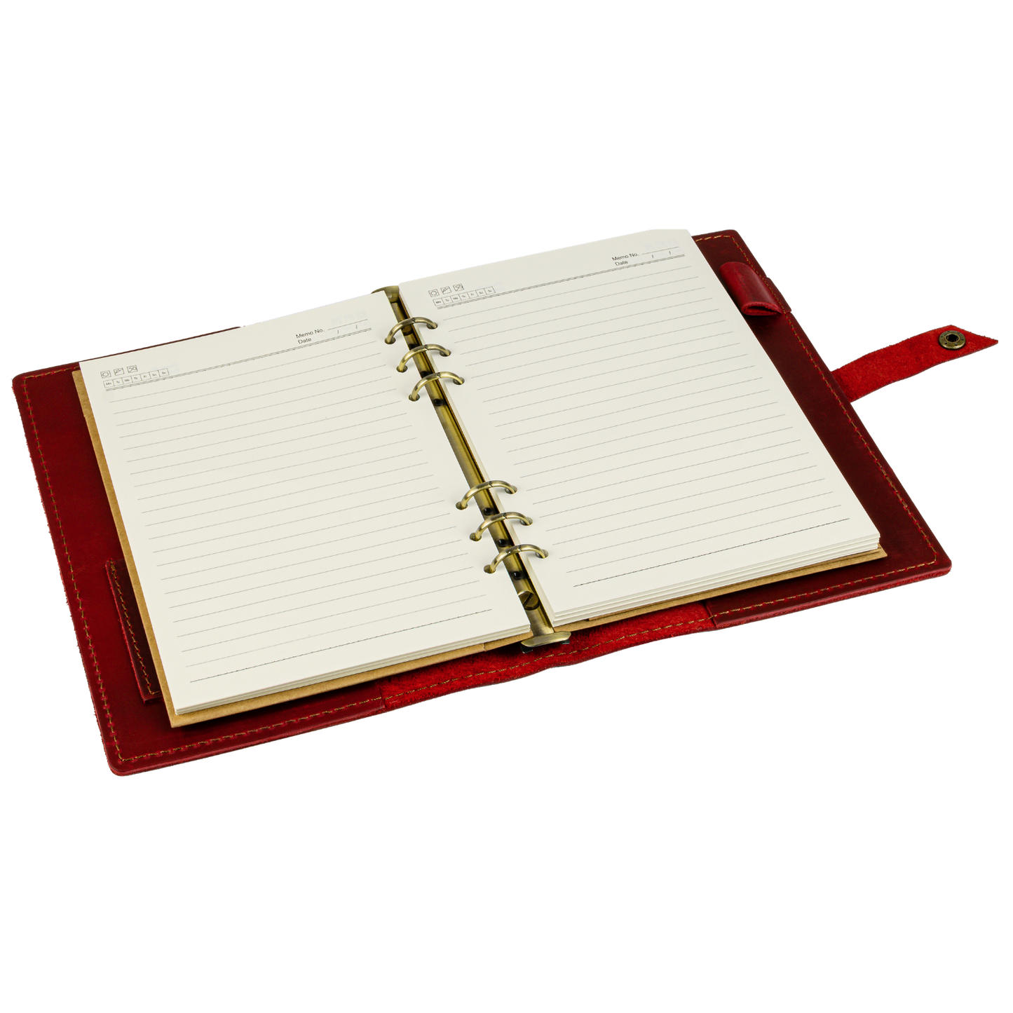 ROALD - A5 leren notitieboek - Rood