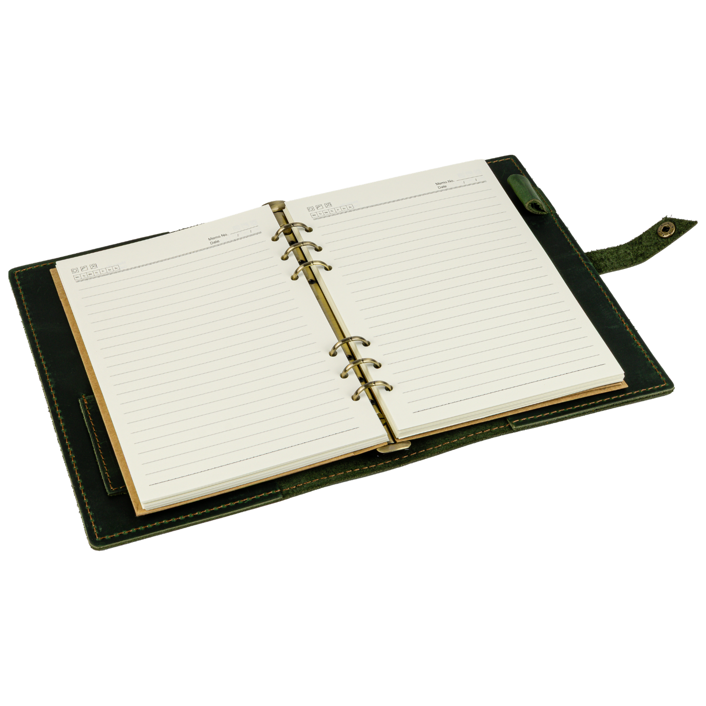 ROALD - A5 leren notitieboek - Groen