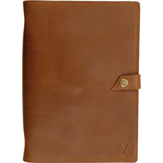 ROALD - A5 leren notitieboek - Cognac