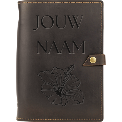 Gegraveerd leren notitieboek - ROALD - A5 - Hervulbaar