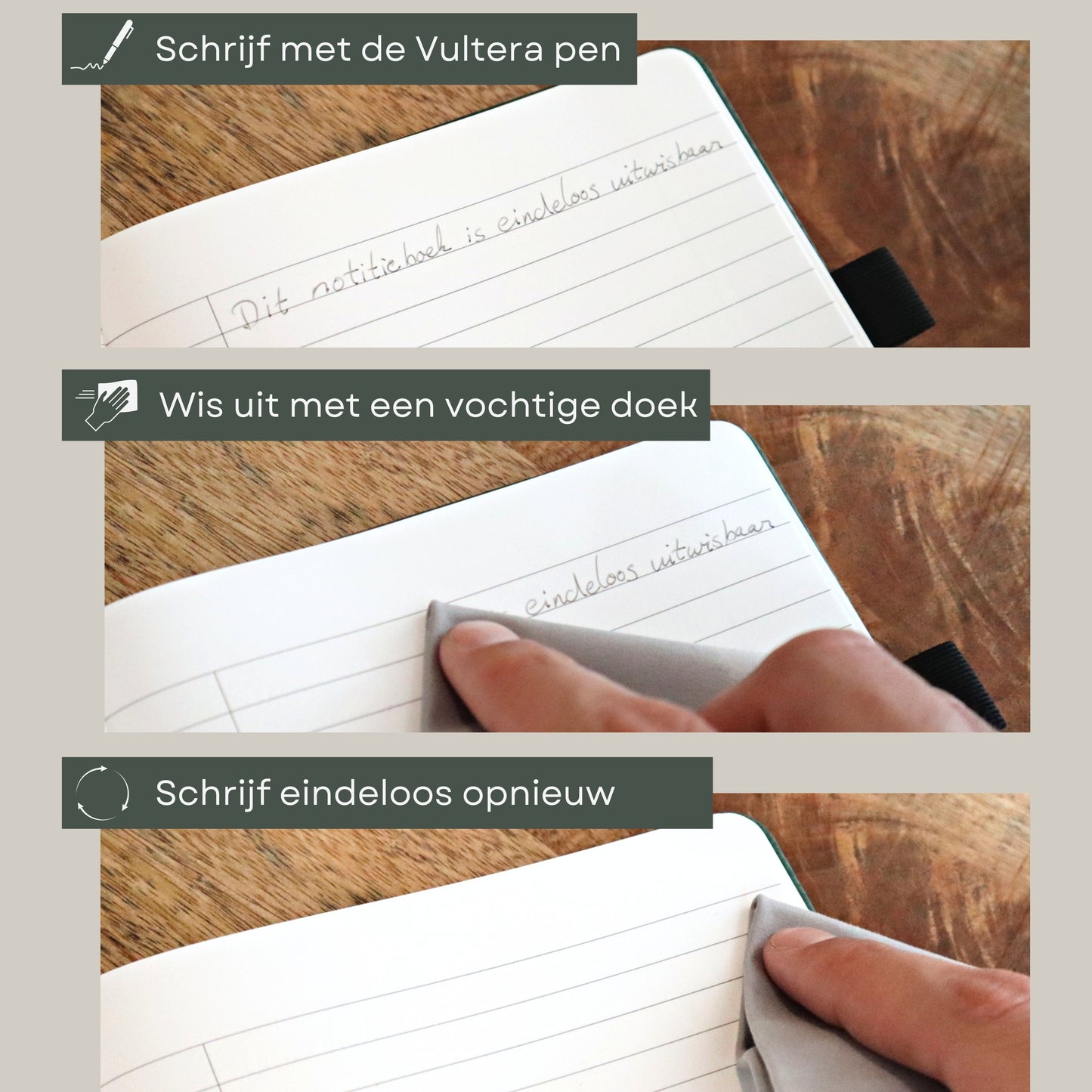 Uitwisbaar notitieboek A5 - Black