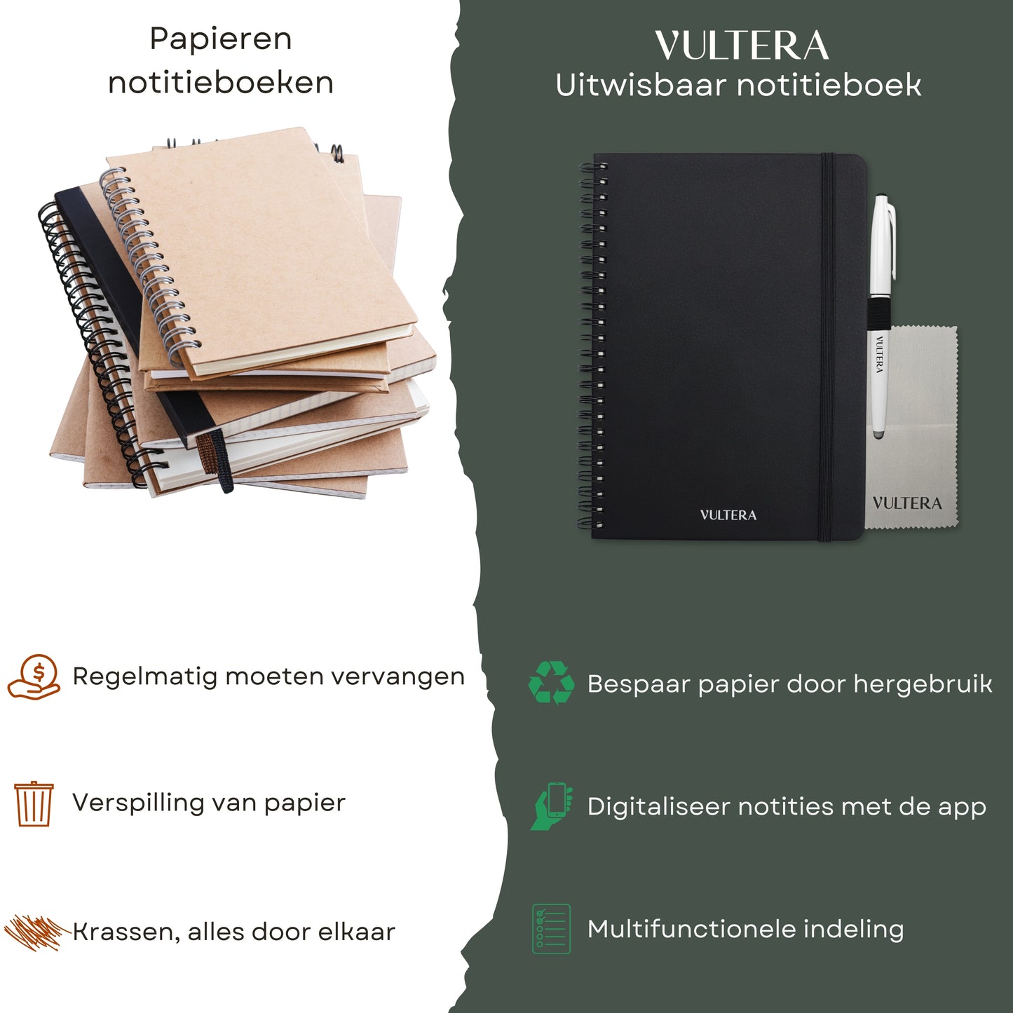 Uitwisbaar notitieboek A5 - Black