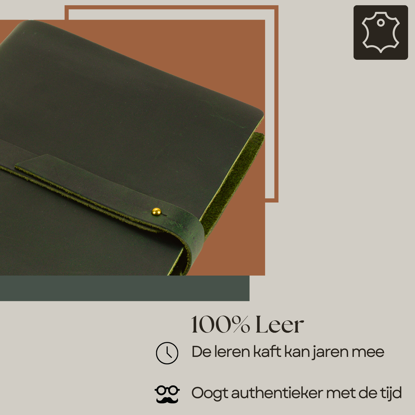MARCO - Leren notitieboek - A5 - Groen