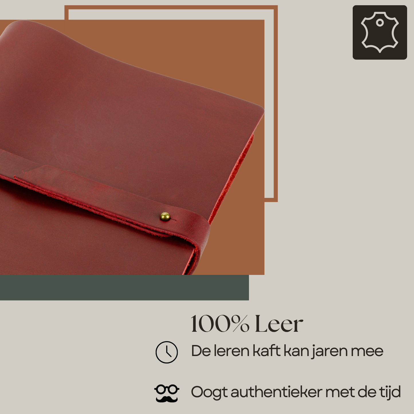 MARCO - Leren notitieboek - A5 - Rood