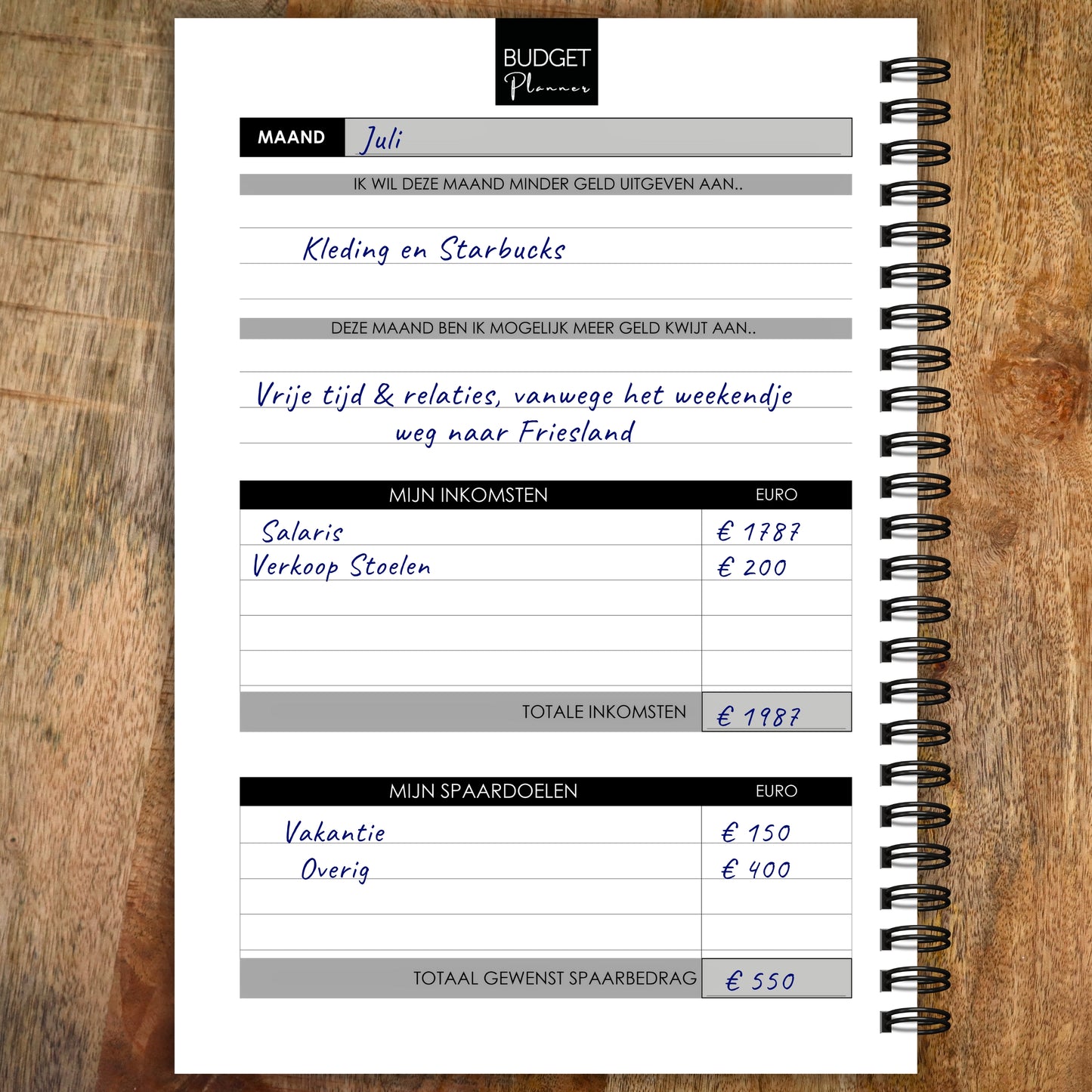 Budget planner - Cream Velvet