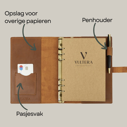 ROALD - A5 leren notitieboek - Gepersonaliseerd
