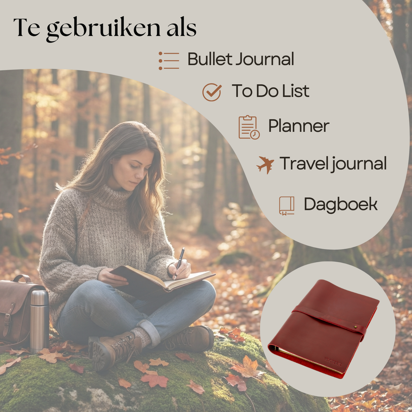 MARCO - Leren notitieboek - A5 - Rood