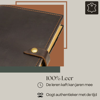 ROALD - A5 leren notitieboek - Gepersonaliseerd