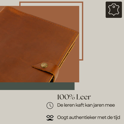 ROALD - A5 leren notitieboek - Gepersonaliseerd