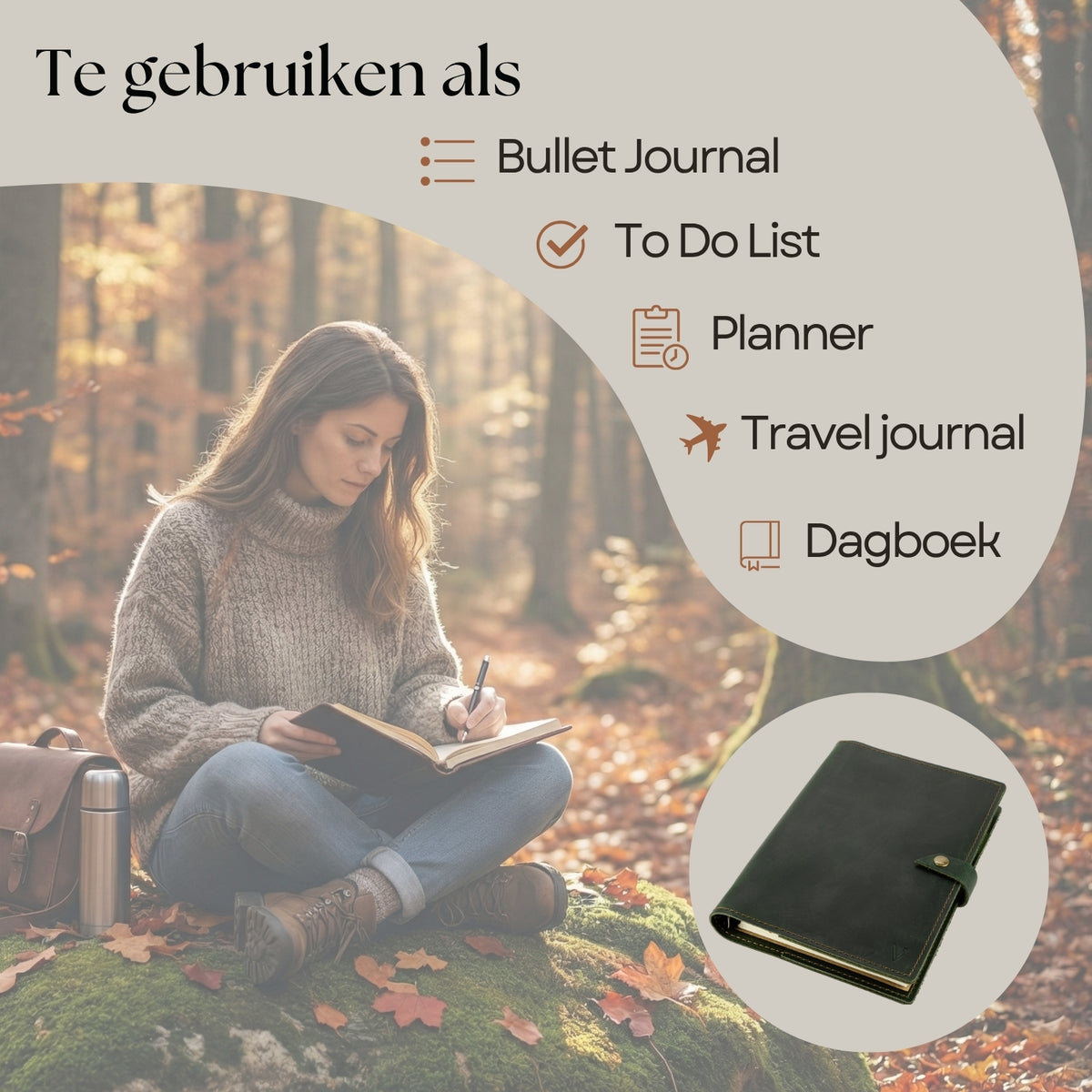 ROALD - A5 leren notitieboek