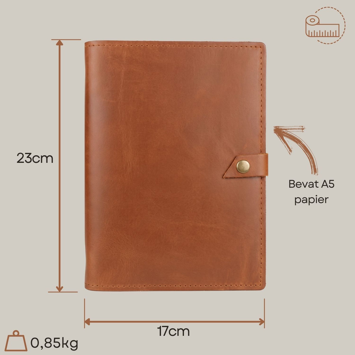 ROALD - A5 leren notitieboek