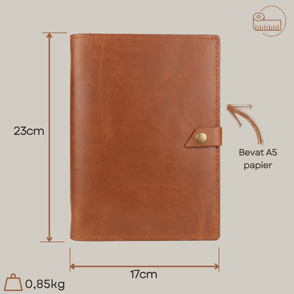 ROALD - A5 leren notitieboek - Gepersonaliseerd
