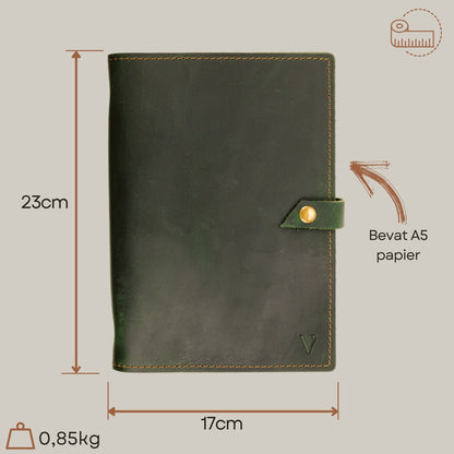 ROALD - A5 leren notitieboek - Gepersonaliseerd