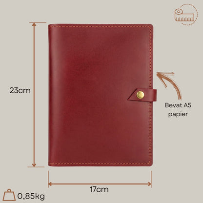 ROALD - A5 leren notitieboek - Gepersonaliseerd