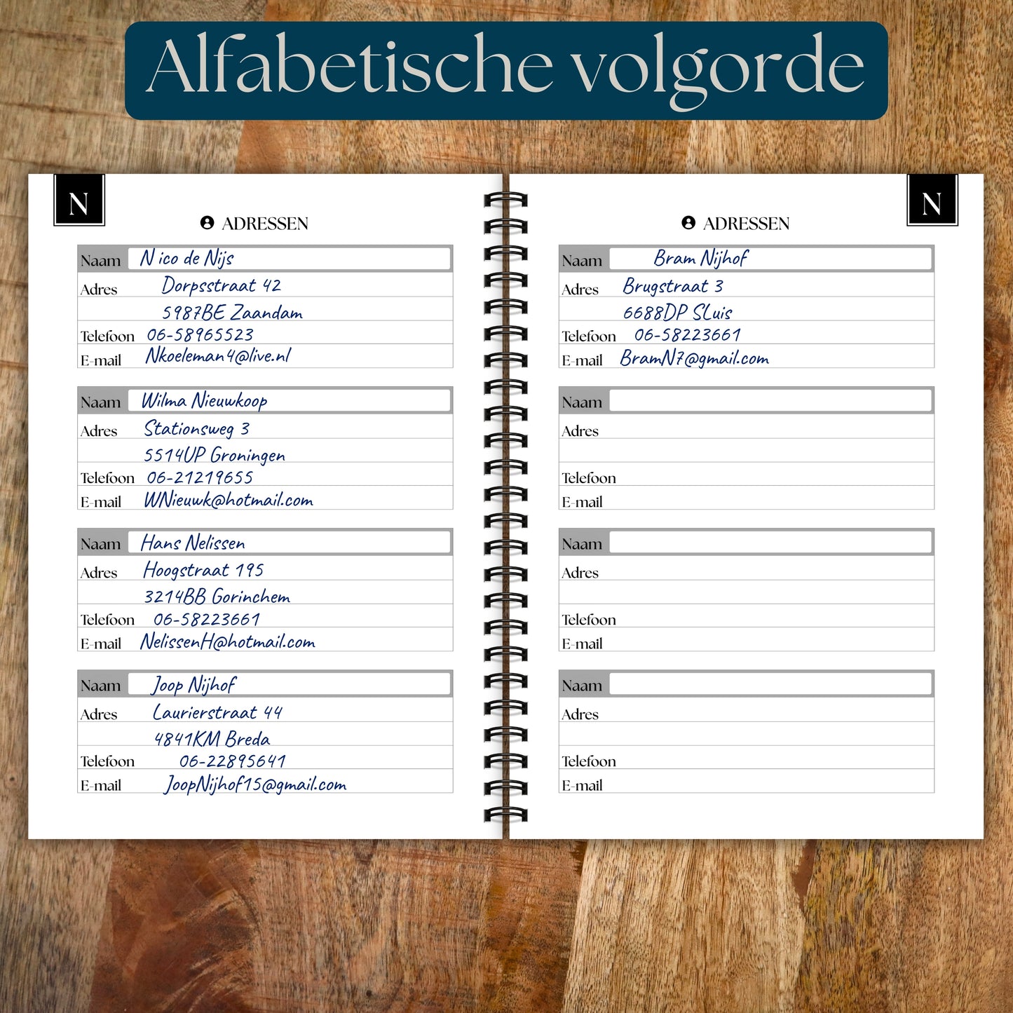 A-to-Z booklet - Address book