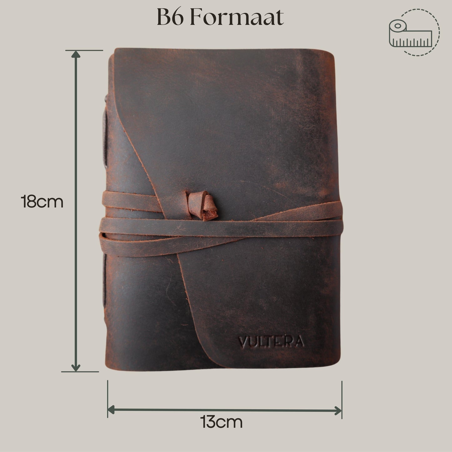 VINTAGE - B6 leren notitieboek