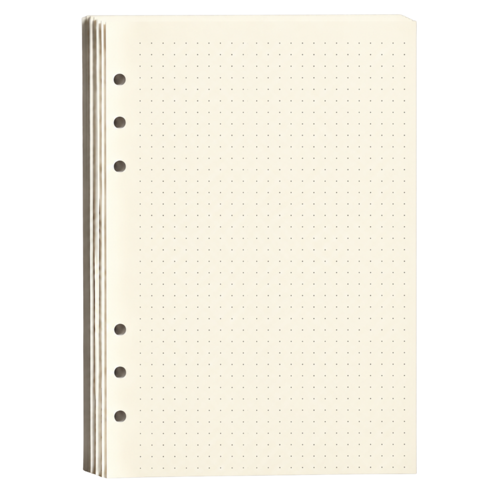 Vultera A5 navulling Dotted – 6 gaten – 100 vellen ivoorwit papier – refill voor notitieboek