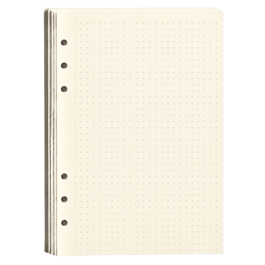 Vultera A5 navulling Dotted – 6 gaten – 100 vellen ivoorwit papier – refill voor notitieboek