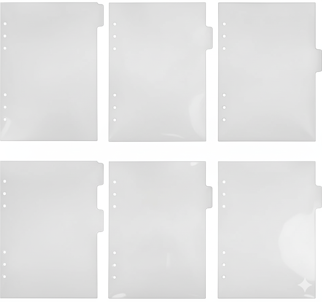 Tabbladen A5- 6 rings - Transparant