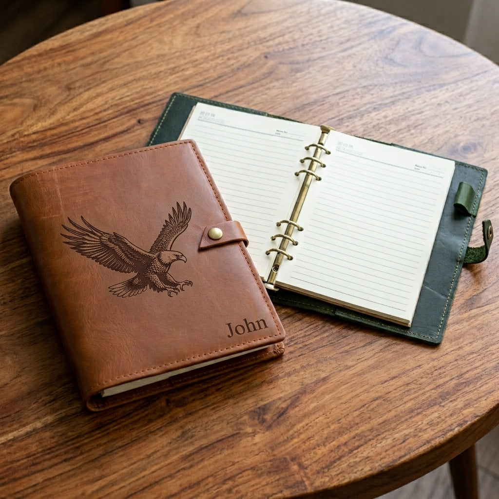 ROALD - A5 leren notitieboek - Gepersonaliseerd