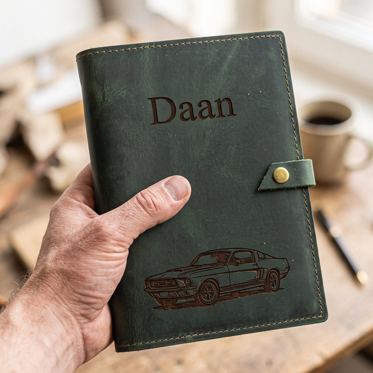 ROALD - A5 leren notitieboek - Gepersonaliseerd