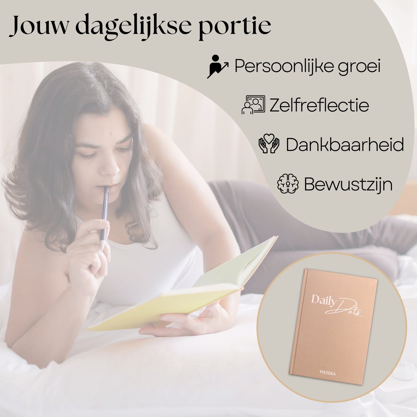 Vultera Daily Dots - Bullet Journal - Dagboek - A5 - Champagne