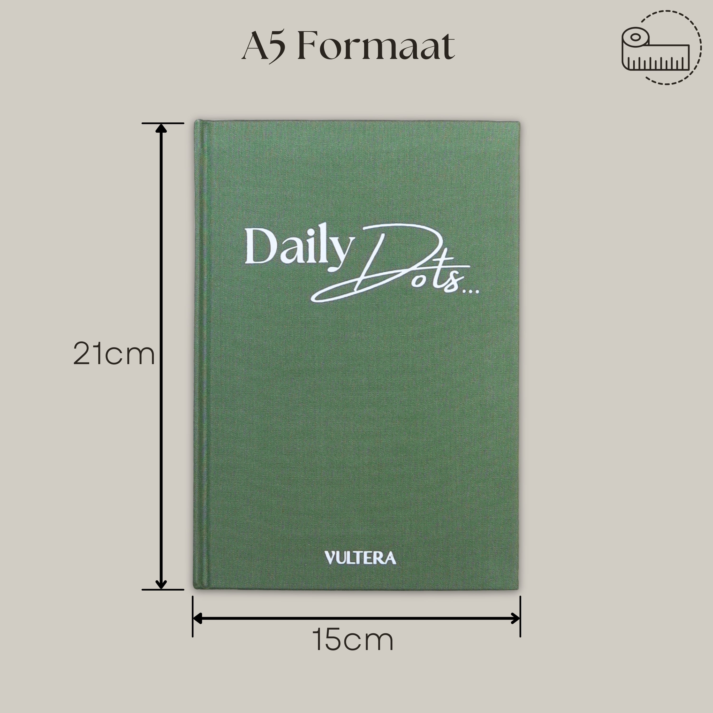 Vultera Daily Dots - Bullet Journal - Diary - A5 - Green