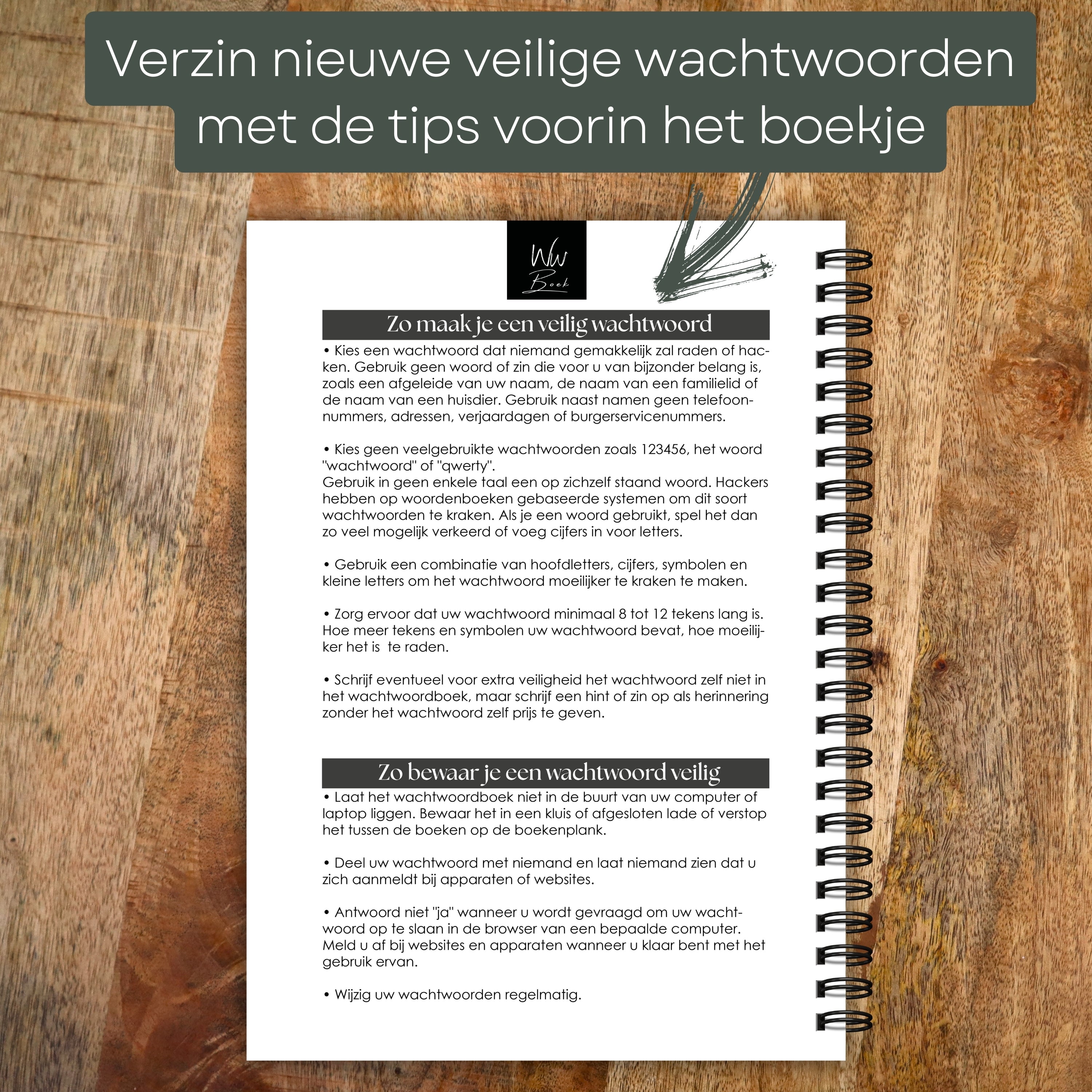Wachtwoordenboek A5 - Wachtwoordenboekje - Password Organizer