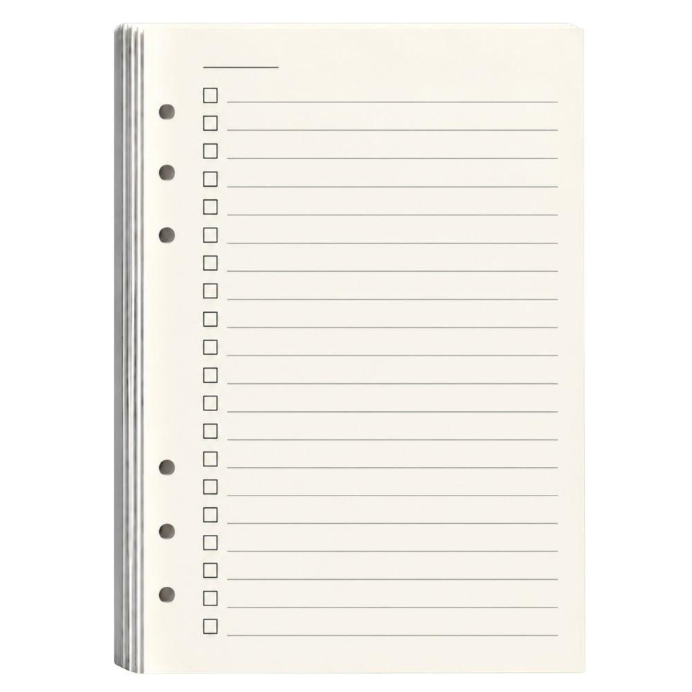 To do list - papier A5 6-gaats
