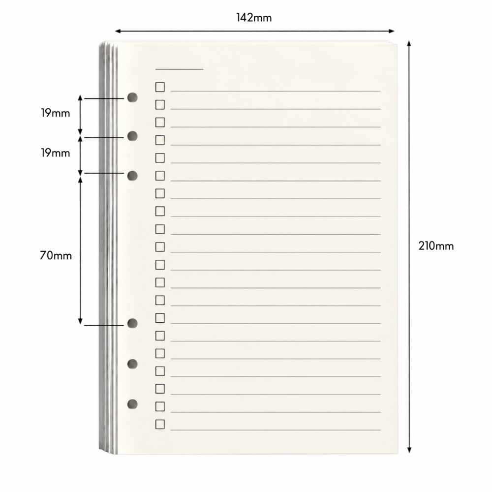 To do list - papier A5 6-gaats